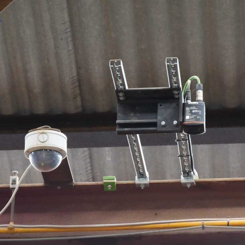 Close-up van machine vision camera voor industriele toepassing