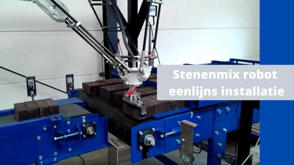 Brick mix installatie - stenen mengen op eenlijns transportband